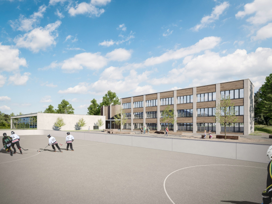 Solaranlage auf den Dächern der Schulanlage Oberbipp